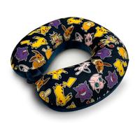 Pokémon Kids Travel Neck Pillow - Memory Foam U-Shape Headrest, Removable Washable Cover, Snap Button Closure, 29 x 29 cm - Pikachu Gift for Pokémon Fans