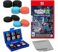 Pokémon Legends: Z-A for Nintendo Switch 2 Edition (US Version), with PremGear Thumb Grips (8 pack, 3 colors, 2 Heights - 3mm, 7mm), 24 Slot Game Card Holder & Cleaning Cloth