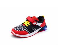 Pokémon Light Up Trainers for Kids - LED Flashing Shoes - Boys Red & Black - Rip Tape Fastening - Infant & Junior Sizes UK 10-3