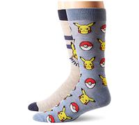Pokémon Men's 2 Pack Crew Socks Casual, Blue Grey Multi, 9-13 UK