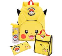 Pokemon Men's 4 Piece Backpack Set | Boys Yellow | Official Merch Pokemon Yellow One Size