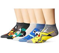 Pokemon Men's 5 Pack No Show Socks Casual, Multicolor/Assorted, Large (Pack of 5)