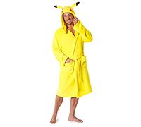 Pokemon Mens Dressing Gowns, Fleece Dressing Gowns Mens UK, Mens Bathrobe S-3XL (Yellow, L)