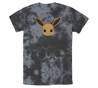 Pokemon Men's Eevee Face Young Short Sleeve Tee Shirt T, Black/Charcoal, XL