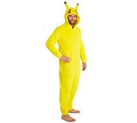 Pokemon Mens Fleece Onesie with Hood, Fleece Loungewear - Anime Gifts for Men (Yellow, S)