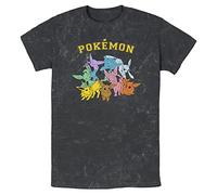 Pokémon Men's Gotta Catch Eeveelutions T-Shirt, Black, Medium