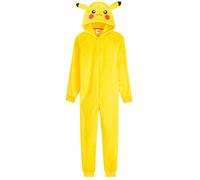 Pokemon Mens Fleece Onesie with Hood, Fleece Loungewear - Anime Gifts for Men (Yellow, 2XL)