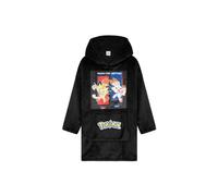 Pokemon Boys Oversized Fleece Hoodie with Sherpa-Lined Hood - Anime Gifts (Black Meowth/Scorbunny)
