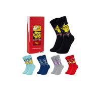 Pokemon Boys Calf Socks, Pikachu Soft Breathable Kids Socks Pack of 5 - Anime Gifts for Boys (Multi, 3.5/6.5 UK)