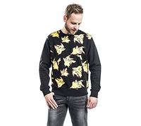 POKEMON Men's Pikachu All Over Sweater Long Sleeve Sweatshirt, Black, Medium