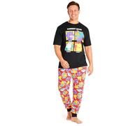 Pokemon Mens Pyjamas Set Nightwear T-Shirt & Long Bottoms PJs Lounge Wear for Men and Teenagers S-3XL - Gifts for Him (Multi/Black, 3XL)