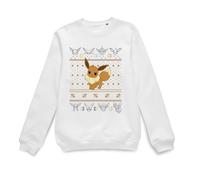 Pokemon Official Eevee Christmas Sweatshirt - White | Size: Large Pokemon White L