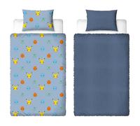 Character World Pokemon Official Single Duvet Cover Set, Snuggle Design | Reversible 2 Sided Fleece Bedding Cover Official Merchandise Including Matching Pillow Cases