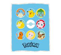 Pokemon Officially Licenced Fleece Blanket | Super Soft Warm Fleece with Sherpa Back | Dots Design | Perfect For Home, Sleepovers & Camping | 120 x 150 cm