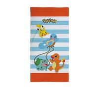 Pokémon Officially Licensed Kids Towel | Super Soft Feel, Funny Design Featuring Pikachu Squirtle Charmander| Perfect The Home, Bath, Beach & Swimming Pool | One Size 70cm x 140cm