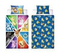 Pokemon Officially Licensed Single Duvet Cover Set | Lightbeam Design Reversible 2 Sided Bedding Including Matching Pillow Case | Perfect For Kids Bedroom | Polycotton