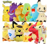 POKEMON Original Plush Toy Gengar Mimikyu Pikachu Charizard Genuine Kawaii Plush Doll Soft Cute Cartoon Piplup Toy for Kids Gift Growlithe