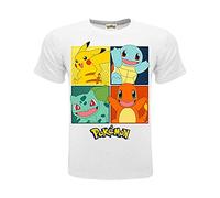 Pokémon Original White T-Shirt with 4 Pikachu Characters Official Children's T-Shirt - White - 12-13 Years