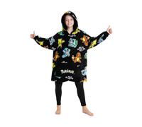 Pokemon Oversized Hoodie Blanket for Kids, Pikachu Gifts for Boys (Black Aop)
