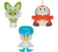 Pokémon Paldea First Partner Plush 3 Pack - 8-Inch Pokemon Plush Age 3+ of Fuecoco, Quaxly, and Sprigatito