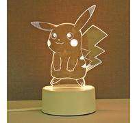 Pokemon Pikachu 3d Night Light Cute Anime Soft Light Bedroom Bedside Led Light Room Decoration Kids Christmas Toy Gifts C USB Warm White