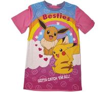 Pokemon Girls Nightie, Nightdress featuring Pikachu and Eevee, Pink, Besties Age 7-8 Years