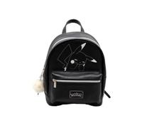 Pokémon Pikachu Backpack 28cm, PU Leather, Black, Pokémon Merchandise, 3 Large Compartments, Adjustable Straps, Practical & Stylish