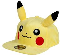 Difuzed Pokemon Pikachu Plush Snapback Cap Accessories, Yellow, One Size