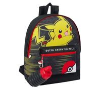 Pokémon Pikachu Catch 'Em All Roxy Backpack with Collapsible Water Bottle - Officially Licensed, 39x31x12cm, Durable Polyester, Adjustable Padded Straps, Hydration on the Go, For Trainers
