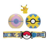 Pokémon Pikachu Clip 'N' Go Belt Set - Includes Themed Belt and 2-Inch Pikachu Battle Figure with Heal Ball and Quick Ball Accessories