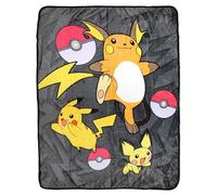 Pokemon Pikachu Evolutions Pichu Raichu Poke Ball Throw Blanket - 46" x 60" Cozy Soft Fleece Throw Blanket for Bed Couch