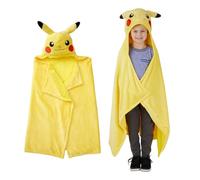 Pokemon Pikachu Hooded Throw - Kids Bedding Super Soft Throw Blanket - 30 in x 50 in, (Officially Licensed Product) by Franco