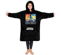 Pokemon Pikachu Hoodie Blanket for Kids Teenagers, Fleece Wearable Blanket Gengar Charizard Psyduck Scorbunny, Warm Oversized Hoodie, Anime Gifts (Black Charizard/Pikachu)