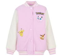 Pokemon Pikachu Jigglypuff Big Girls French Terry Varsity Bomber Jacket Pink 14-16