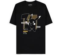 Pokémon - Pikachu Line-art Men's Short Sleeved T-Shirt (Black)