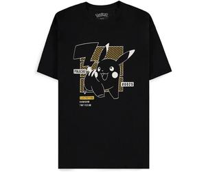 Pokémon - Pikachu Line-art Men's Short Sleeved T-Shirt (Black)