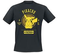 Pokémon Pikachu Men's Short-Sleeved T-Shirt Black Regular/Regular Fit