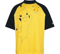 Pokémon Pikachu Men's Short-Sleeved T-Shirt Yellow Regular/Regular Fit, Yellow, L
