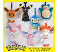 Pokemon Pikachu Mew Squirtle Charmander Kawaii Plush Toy Pendant School Bag Backpack Pendant Key Ring Small Doll Birthday Gift 12CM Snorlax