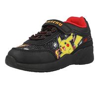 Pokémon Pikachu Parkview Kids Black Trainer with Hook & Loop Strap, Size 10-3