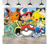 Pokemon Pikachu Pocket Monster Theme Background Cloth Happy Birthday Party Baby Shower Supplies Decoration Banner Shooting Props 210x150cm 5