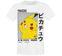 Pokemon Pikachu Japanese Logo T Shirt, White, Medium