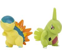 Pokémon PKW0140 Battle Figure Pack - Fiery Hedgehog & Larvitar, Official Articulated Figures, 5 cm Each