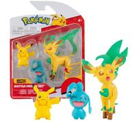 Pokemon Battle Figure Set 3 Pack - Pikachu, Wynaut & Leafeon