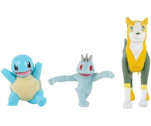 Pokemon PKW0180 3 Pack-Features 2 Squirtle, Machop 3-Inch Boltund Battle Figur