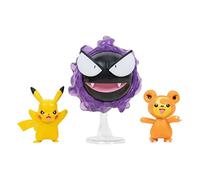 Pokémon PKW2347 Battle Figure Set Teddiursa, Pikachu, Nebulak, Official Movable Figures, 5 cm Teddiursa and Pikachu, 7.5 cm Nebulak