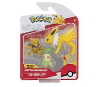 Pokémon PKW2349 Battle Figure Age 4+ Set - Endive, Abra, Blitza, Official Movable Figures, 5 cm Endive and Abra, 7.5 cm Blitza