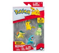 Pokémon PKW2578 Battle Figure Multipack Pack of 4 with Pikachu, Endive, Karnimani, Fiery Hedgehog, Official Detailed Figures, 5 cm Each