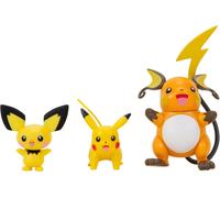 Pokemon PKW2778 Select 3 Pack-Features Pichu and Pikachu and 3-Inch Raichu Battl