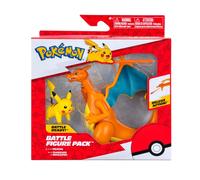 Pokémon PKW3459 - Battle Figure Pack - Glurak & Pikachu, beweegbare glurak met P